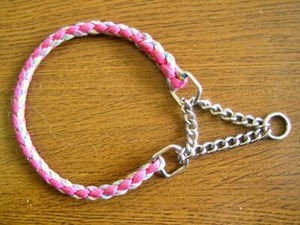 サイズ合わせ用のハーフチョーク首輪